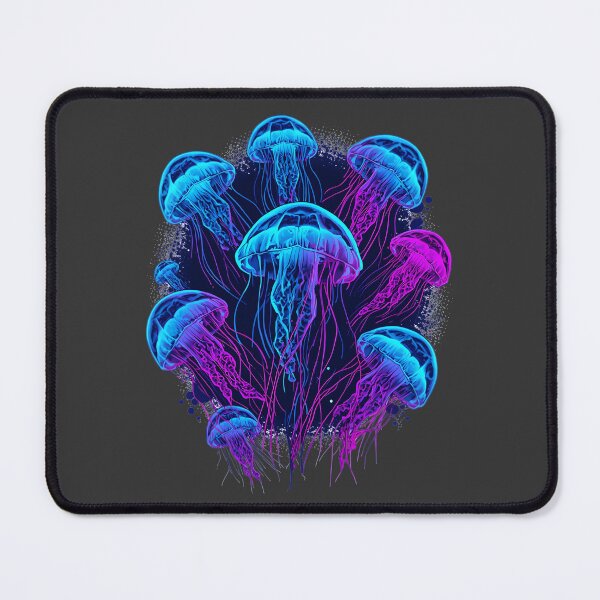 Item preview, Neon Bioluminescent Jellyfish, Glowing Ocean Sea Life, Blue & Purple Synthwave Marine Art, Underwater Aesthetic Graphic designed and sold by PrintelloTH.