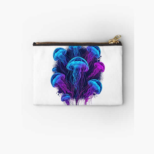 Item preview, Neon Bioluminescent Jellyfish, Glowing Ocean Sea Life, Blue & Purple Synthwave Marine Art, Underwater Aesthetic Graphic designed and sold by PrintelloTH.