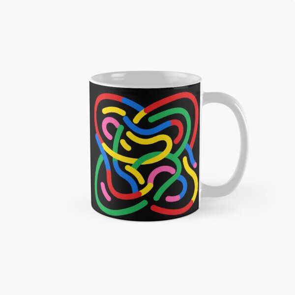 Item preview, Minimalist Abstract Interlocking Lines Colorful Retro Bauhaus Poster designed and sold by FestivityFinds.