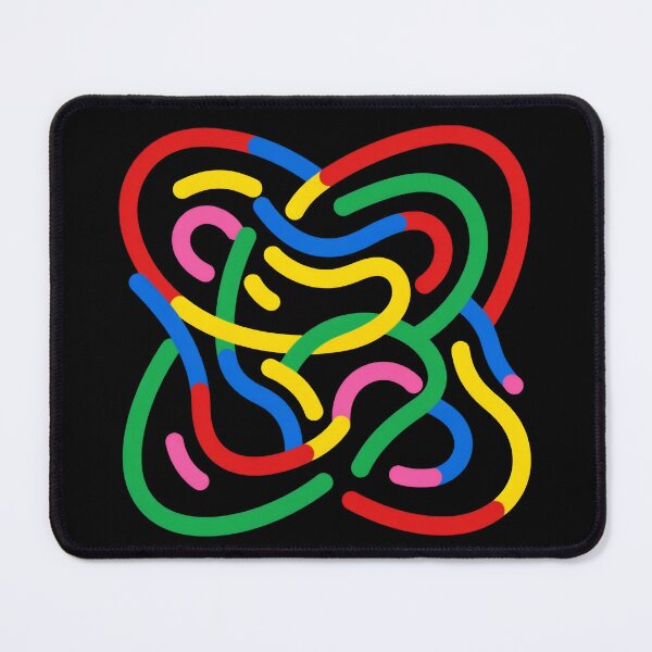 Item preview, Minimalist Abstract Interlocking Lines Colorful Retro Bauhaus Poster designed and sold by FestivityFinds.