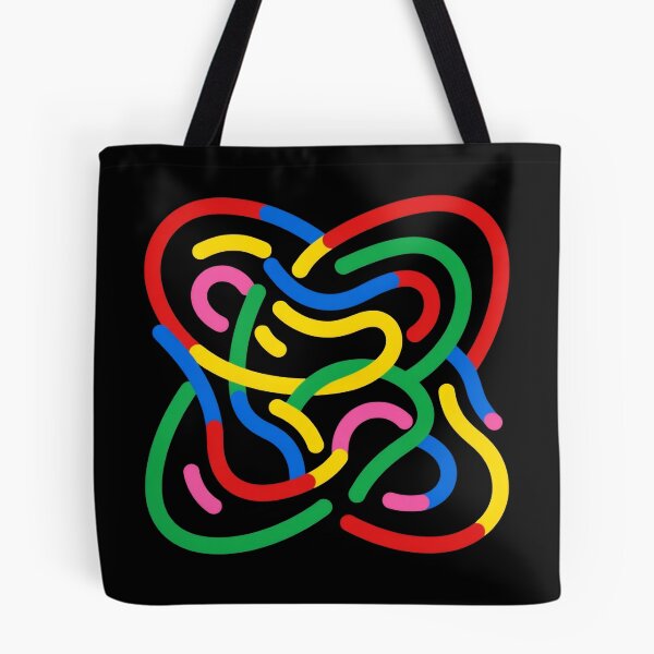 Item preview, Minimalist Abstract Interlocking Lines Colorful Retro Bauhaus Poster designed and sold by FestivityFinds.