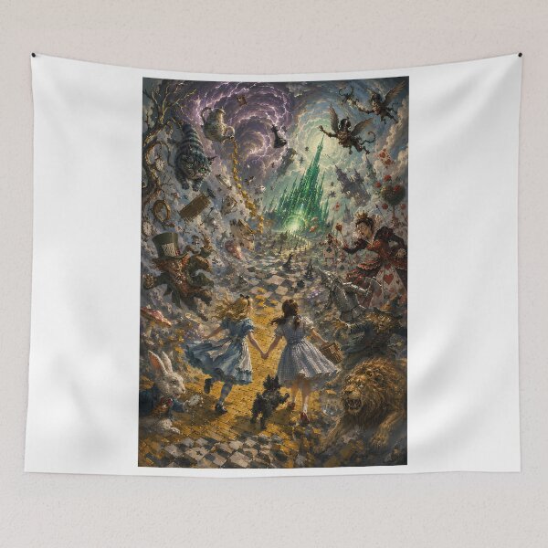 Item preview, Alice in Wonderland Meets The Wizard of Oz | Impossible Fantasy Universe Collision | Literary Crossover Illustration designed and sold by Extravanganzza.