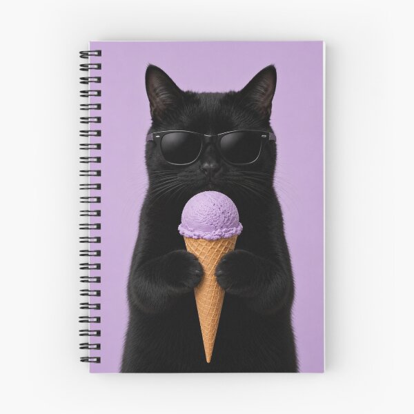Item preview, Cool Cat with Lavender Ice Cream designed and sold by LittleGinnyArt.