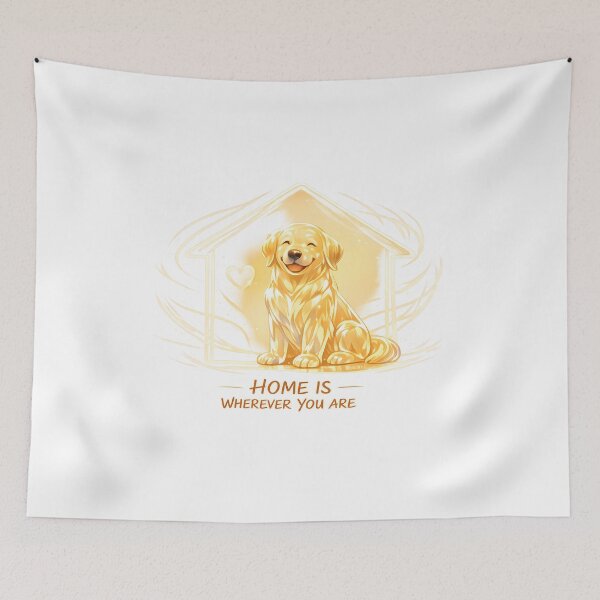 Item preview, Home Is Wherever You Are – Golden Retriever Cozy House Design, Dog Lover Gift Shirt designed and sold by Sahil Randhawa.