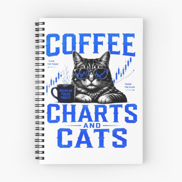 Item preview, Coffee Charts and Cats Funny Trader Cat Design designed and sold by PipForgeStudio .
