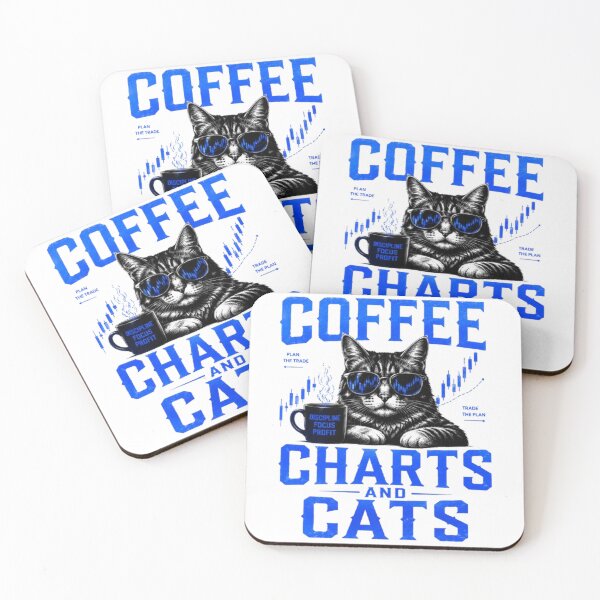 Item preview, Coffee Charts and Cats Funny Trader Cat Design designed and sold by PipForgeStudio .
