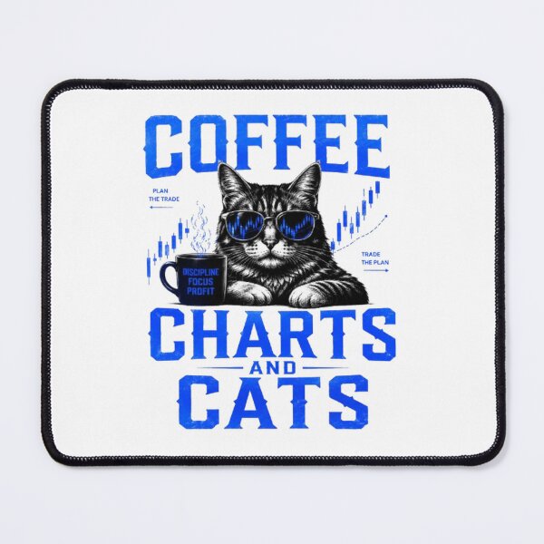 Item preview, Coffee Charts and Cats Funny Trader Cat Design designed and sold by PipForgeStudio .