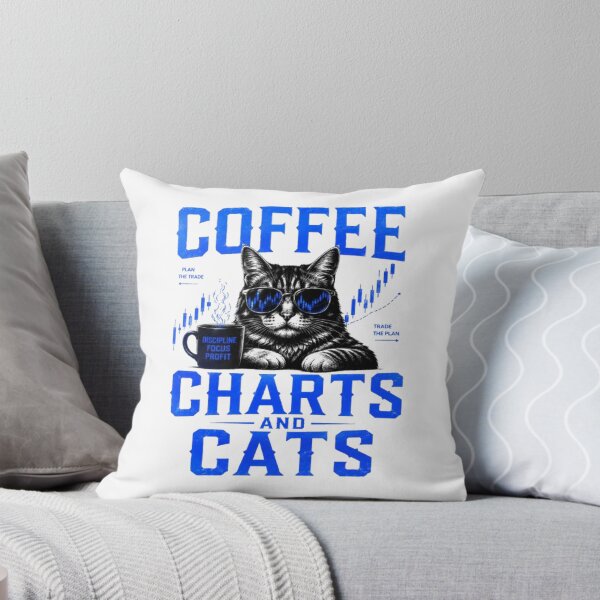 Item preview, Coffee Charts and Cats Funny Trader Cat Design designed and sold by PipForgeStudio .
