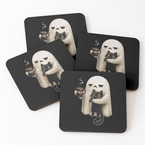 Item preview, Ghost Cat Spooky Black Cat Funny Halloween Coffee Lover designed and sold by MatherFisher.