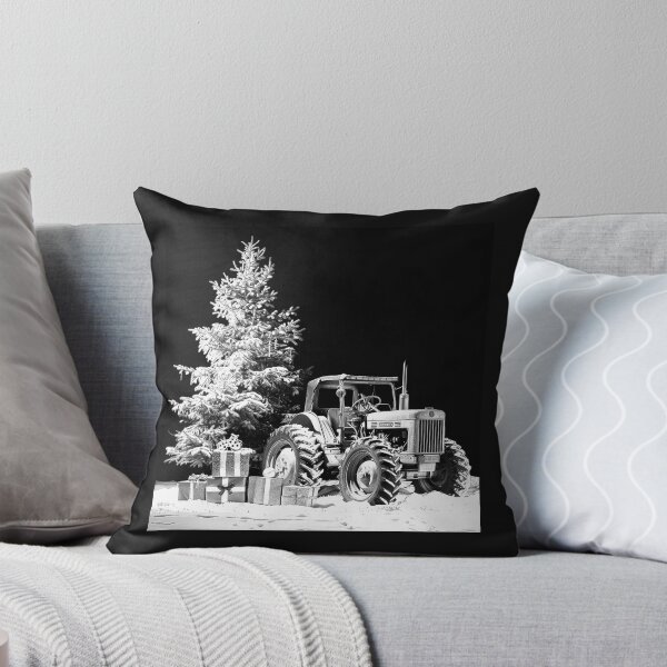 Item preview, Classic Muscle Car by a Christmas Tree – Black and White Winter Art designed and sold by inkoutninja.
