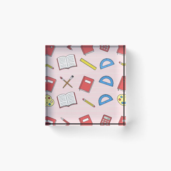 Item preview, Cute Pastel Pink School Supplies Pattern Aesthetic Hardcover Journal designed and sold by FestivityFinds.
