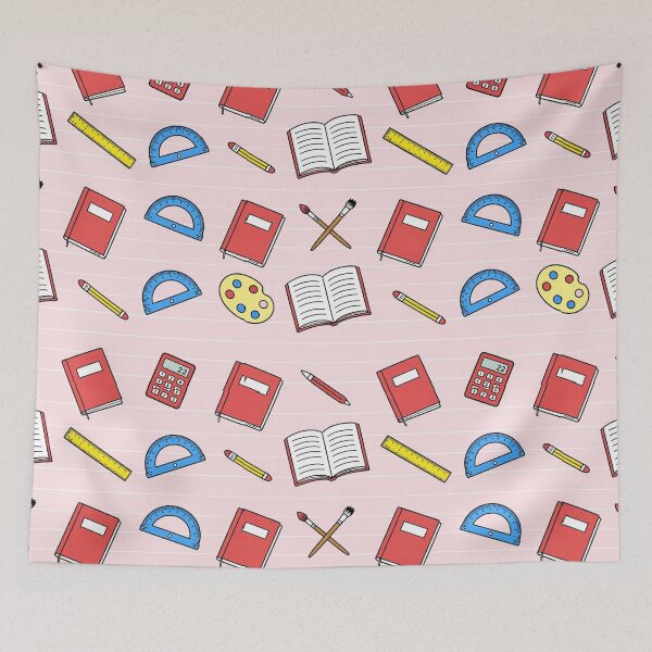Item preview, Cute Pastel Pink School Supplies Pattern Aesthetic Hardcover Journal designed and sold by FestivityFinds.