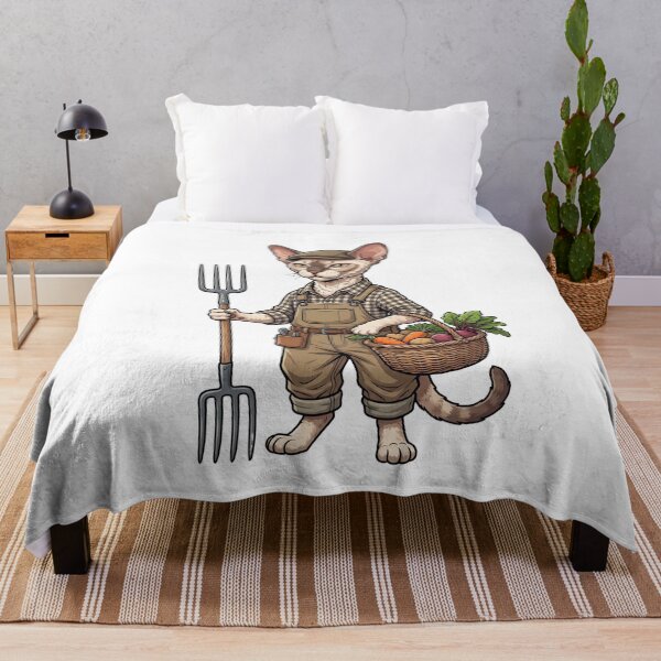 Item preview, Cornish Rex Cat Farmer Funny Cottagecore Gardening Gift designed and sold by DailyCatVibes.