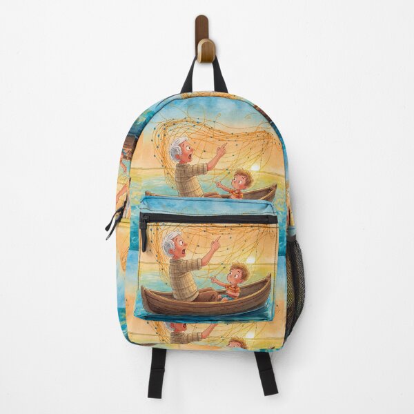 Item preview, Grandpa Fishing with Grandchild Vintage Illustration T-Shirt designed and sold by NONAHEMA.