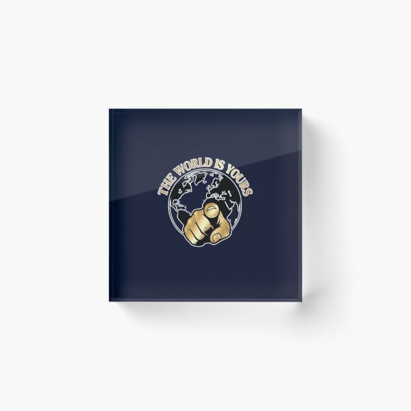 Item preview, The World Is Yours Motivational Gold Globe Emblem Sticker designed and sold by zenithdecalco.