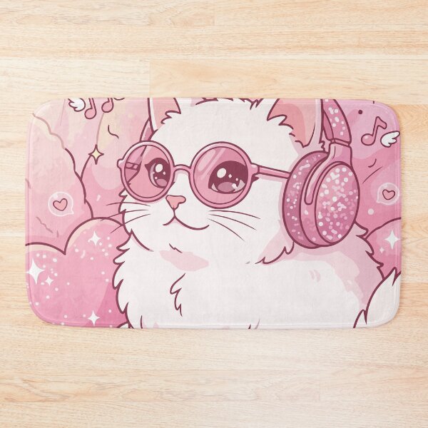 Item preview, Cute Working Cat in Pink Headphones designed and sold by BrownHorse90s.