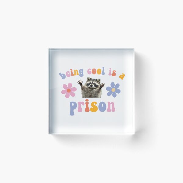 Item preview, being cool is a prison flower power groovy raccoon designed and sold by coffeepolicy.