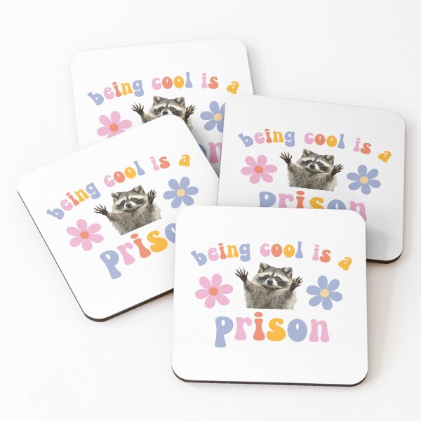 Item preview, being cool is a prison flower power groovy raccoon designed and sold by coffeepolicy.