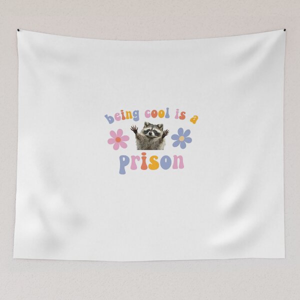 Item preview, being cool is a prison flower power groovy raccoon designed and sold by coffeepolicy.