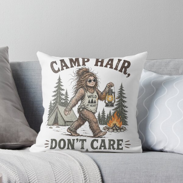 Item preview, Camp Hair Don'T Care Funny Sasquatch Camping Camper designed and sold by Lhwatsrdina.