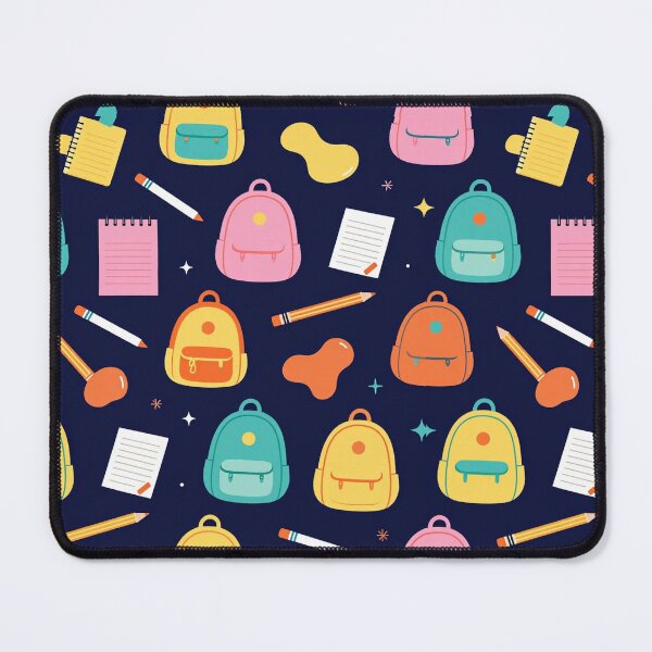 Item preview, Cute Navy Blue School Backpacks Pattern Aesthetic Throw Pillow designed and sold by FestivityFinds.