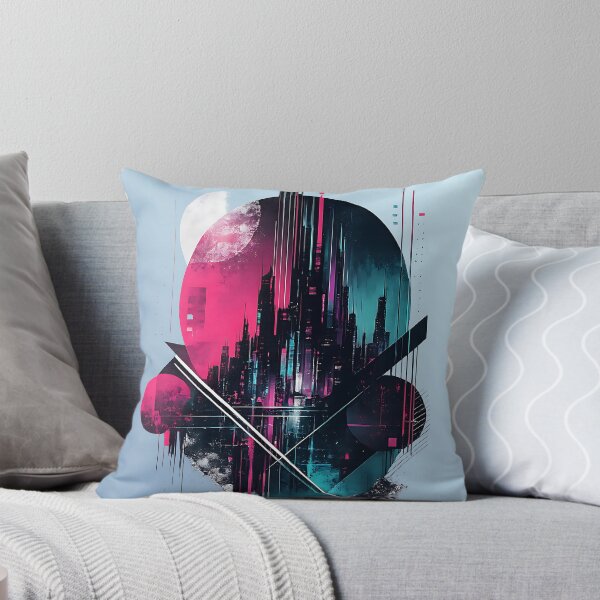 Item preview, Neon Metropolis Cyberpunk Geometric Cityscape Futuristic Abstract Graphic designed and sold by dytf79.