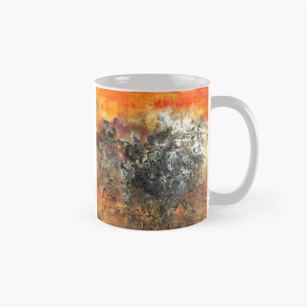 Item preview, Abstract Expressionist Landscape in Fiery Orange and | Modern Textured Painting designed and sold by AS-Graphics.
