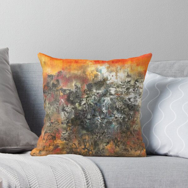Item preview, Abstract Expressionist Landscape in Fiery Orange and | Modern Textured Painting designed and sold by AS-Graphics.