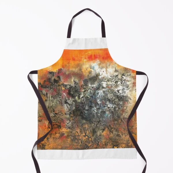 Item preview, Abstract Expressionist Landscape in Fiery Orange and | Modern Textured Painting designed and sold by AS-Graphics.