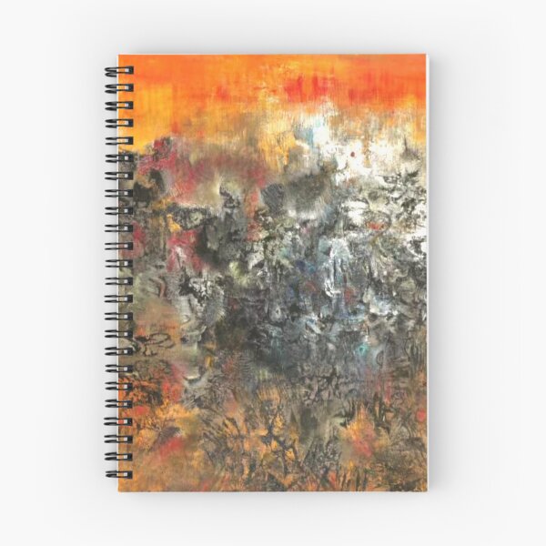 Item preview, Abstract Expressionist Landscape in Fiery Orange and | Modern Textured Painting designed and sold by AS-Graphics.