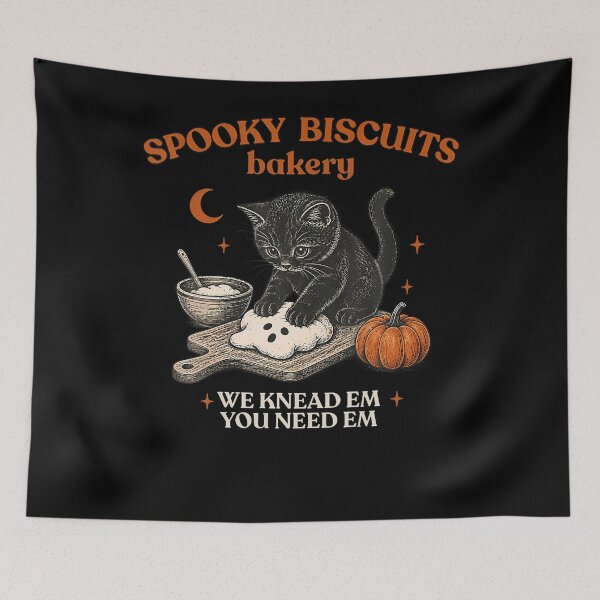 Item preview, Retro Funny Spooky Biscuits Club Cat Lovers Pastry Halloween designed and sold by Lhwatsrdina.