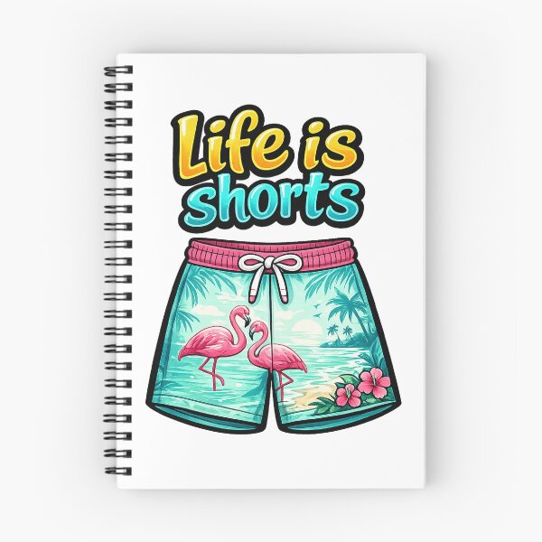 Item preview, Life is shorts. Flamingos beach shorts. designed and sold by color4all.