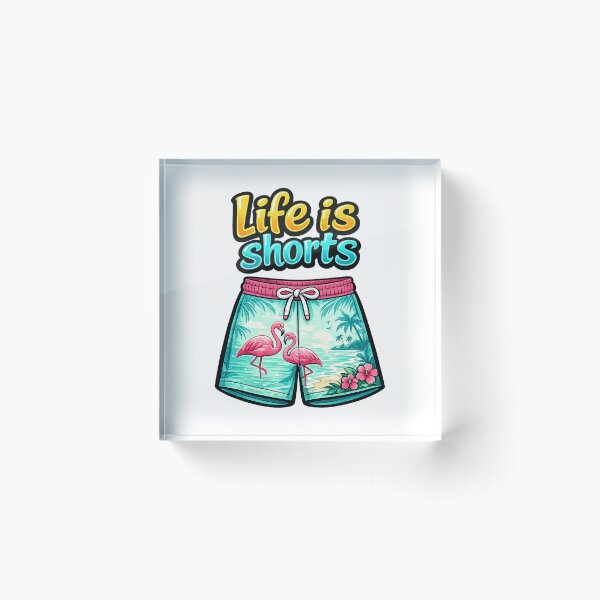 Item preview, Life is shorts. Flamingos beach shorts. designed and sold by color4all.
