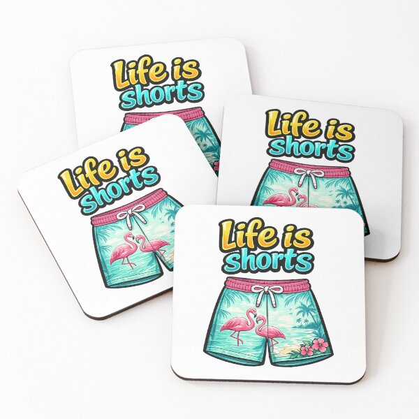 Item preview, Life is shorts. Flamingos beach shorts. designed and sold by color4all.