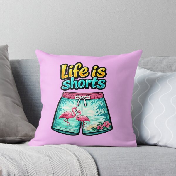 Item preview, Life is shorts. Flamingos beach shorts. designed and sold by color4all.