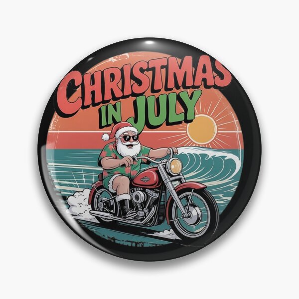 Item preview,  Christmas in July Santa Motorcycle Funny Summer Holiday Retro designed and sold by Zizo-DR44.