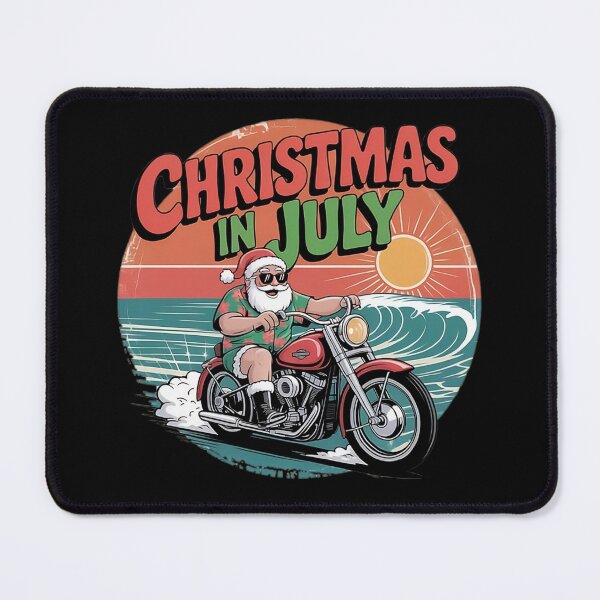 Item preview,  Christmas in July Santa Motorcycle Funny Summer Holiday Retro designed and sold by Zizo-DR44.