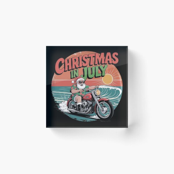 Item preview,  Christmas in July Santa Motorcycle Funny Summer Holiday Retro designed and sold by Zizo-DR44.