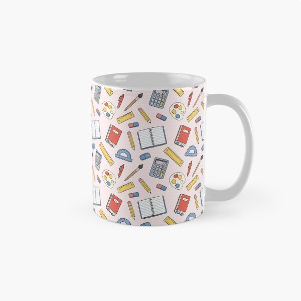 Item preview, Cute Pastel Pink School Supplies Pattern Aesthetic Desk Mat designed and sold by FestivityFinds.