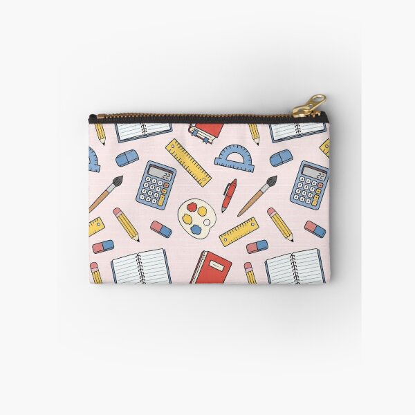 Item preview, Cute Pastel Pink School Supplies Pattern Aesthetic Desk Mat designed and sold by FestivityFinds.