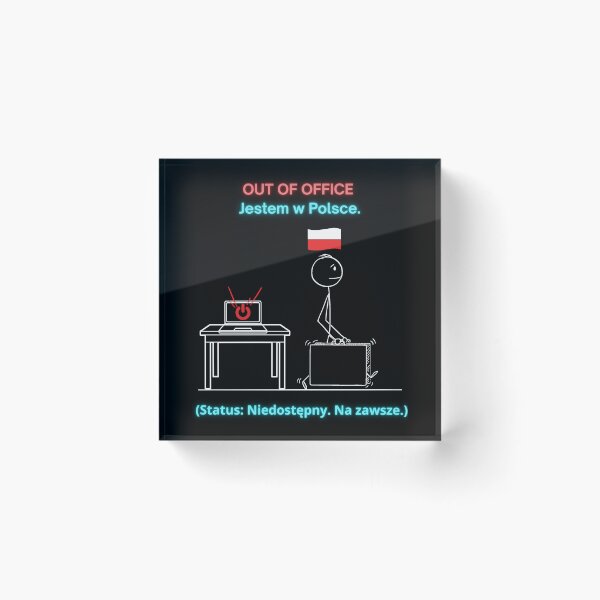 Item preview, Black OUT OF OFFICE Jestem w Polsce - Funny Polinglish Polish Expat Humor Gift designed and sold by VibePolinglish.