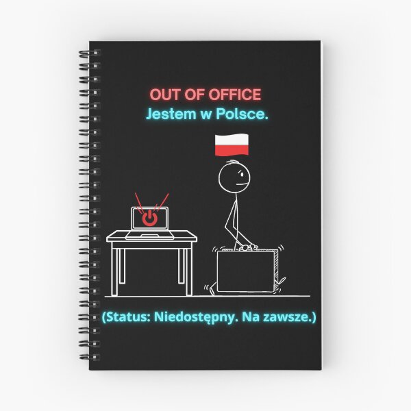 Item preview, Black OUT OF OFFICE Jestem w Polsce - Funny Polinglish Polish Expat Humor Gift designed and sold by VibePolinglish.