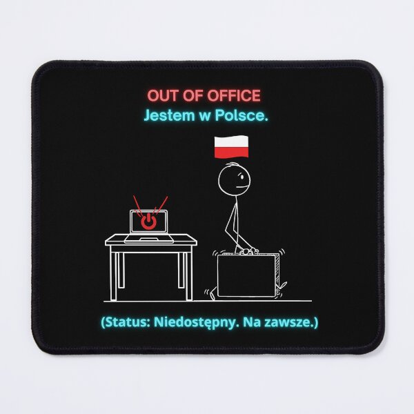 Item preview, Black OUT OF OFFICE Jestem w Polsce - Funny Polinglish Polish Expat Humor Gift designed and sold by VibePolinglish.