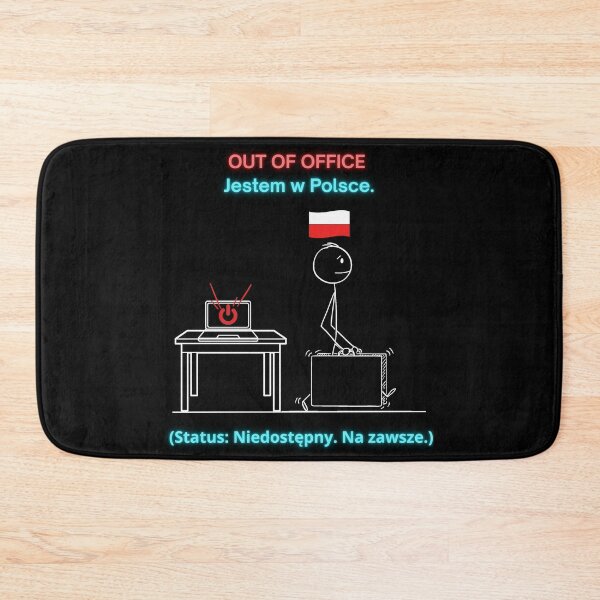 Item preview, Black OUT OF OFFICE Jestem w Polsce - Funny Polinglish Polish Expat Humor Gift designed and sold by VibePolinglish.