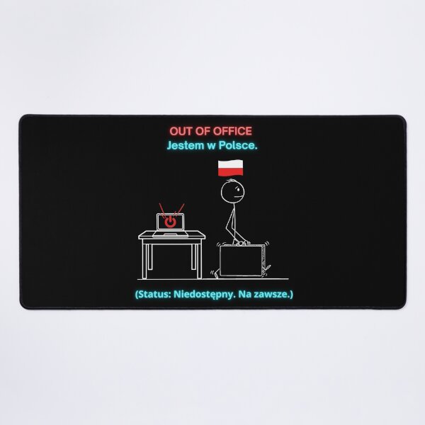 Item preview, Black OUT OF OFFICE Jestem w Polsce - Funny Polinglish Polish Expat Humor Gift designed and sold by VibePolinglish.