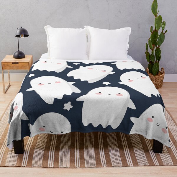 Item preview, Cute Kawaii Ghost Pattern | Spooky Halloween Seamless Print | Adorable Boo Ghost Design designed and sold by RJACreative.