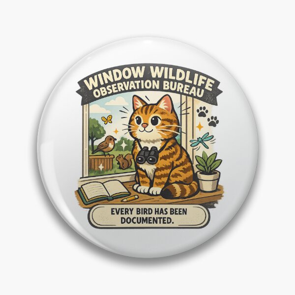 Item preview, Window Wildlife Observation Bureau Cat designed and sold by Concrete Coffee Studio.