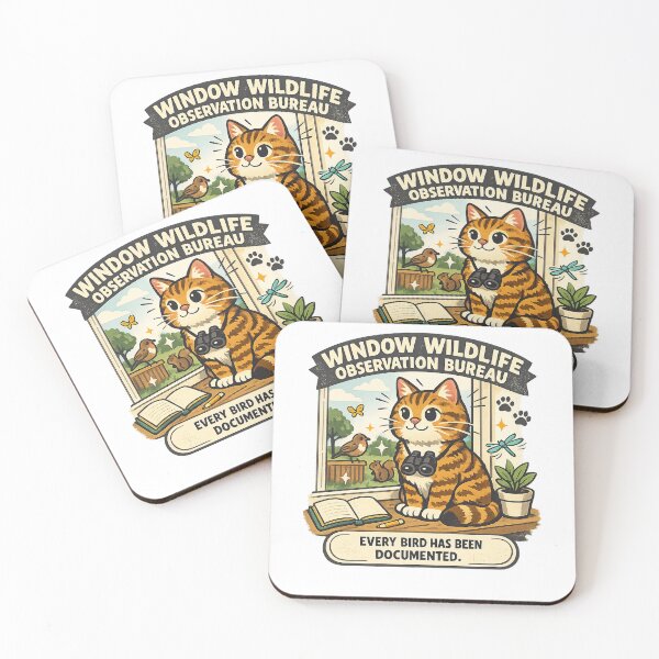 Item preview, Window Wildlife Observation Bureau Cat designed and sold by Concrete Coffee Studio.
