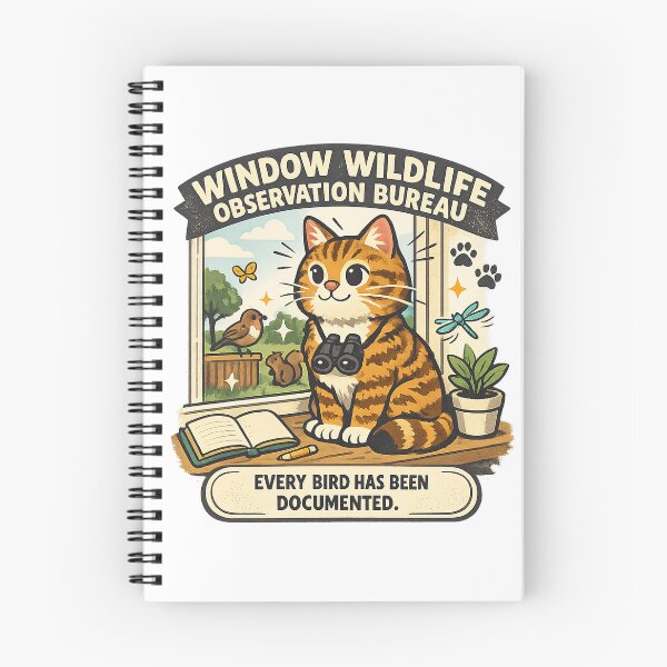 Item preview, Window Wildlife Observation Bureau Cat designed and sold by Concrete Coffee Studio.