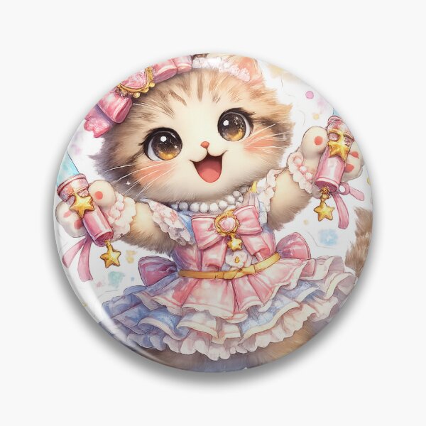 Item preview, Cute Idol Kitten Kawaii Cat Character Illustration designed and sold by ArtPrintPov.